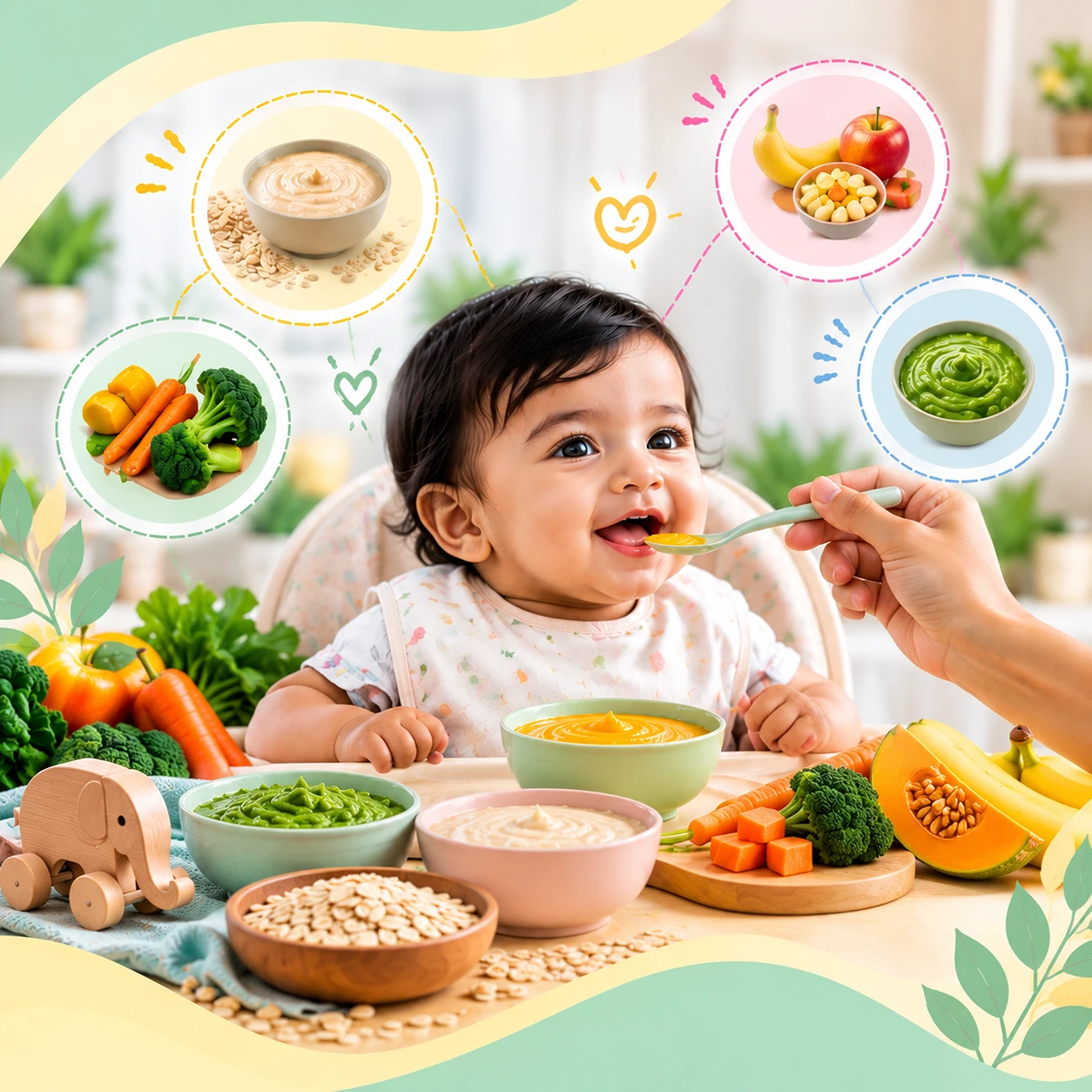 Indian baby food chart for 0 to 12 months