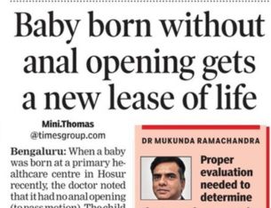 Baby born without anal opening gets a new lease of life