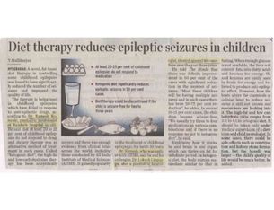 Diat Therapy Reduces Epileptic Seizures in Children