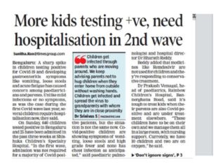 More kids testing +ve, need hospitalisation in 2nd wava
