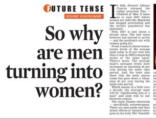 So Why are Men Turning into Women?