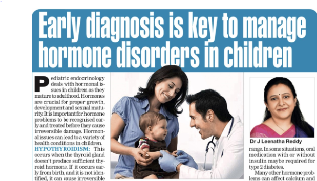 Early Diagnosis is key to Manage Hormone Disorders in Children