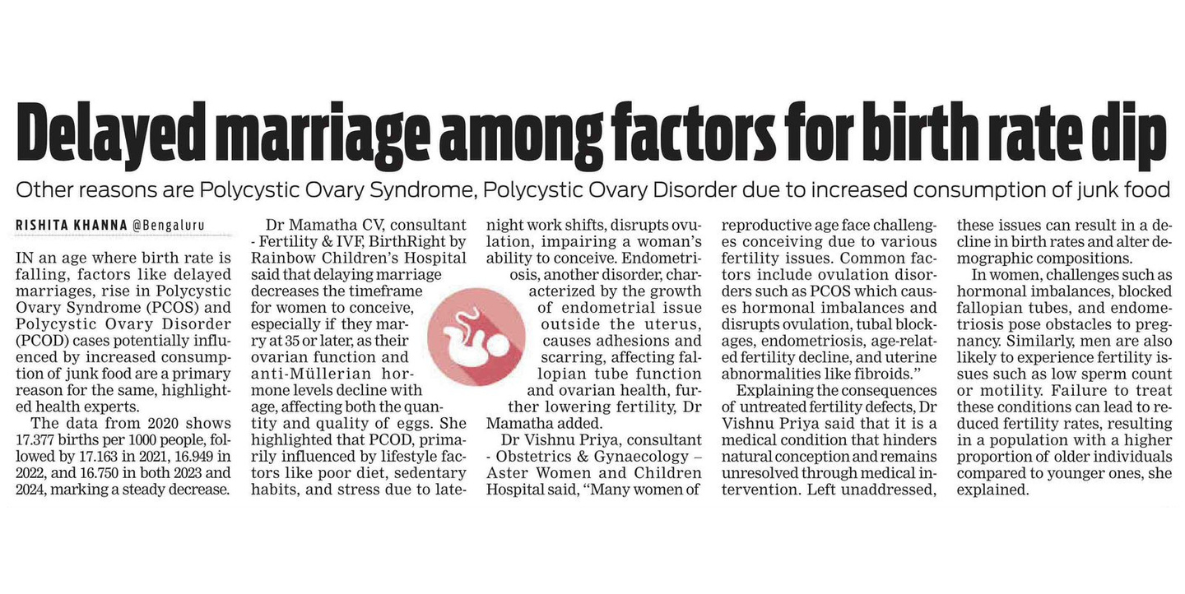 Delayed marriage among factors for birth rate dip
