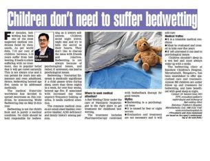 Children don't need to suffer bedwetting