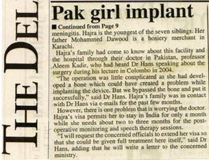 Pak girl gets implant to hear