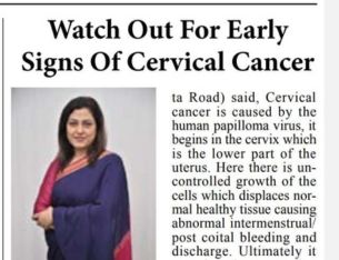 watch out for early signs of cervical cancer