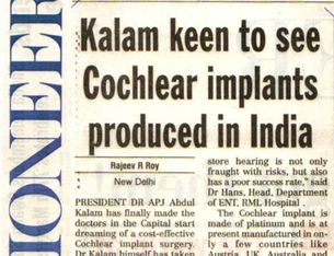 cochlear implants produced in India